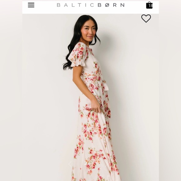 Baltic Born Medium Cream Pink Floral Charming Maxi Dress Shabby Chic - Picture 4 of 8